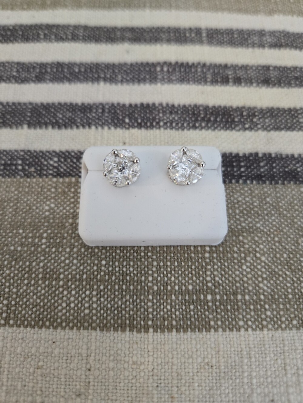 Moissanite 1.5CTW NWT 925 Silver Cluster Earrings - Picture 4 of 8